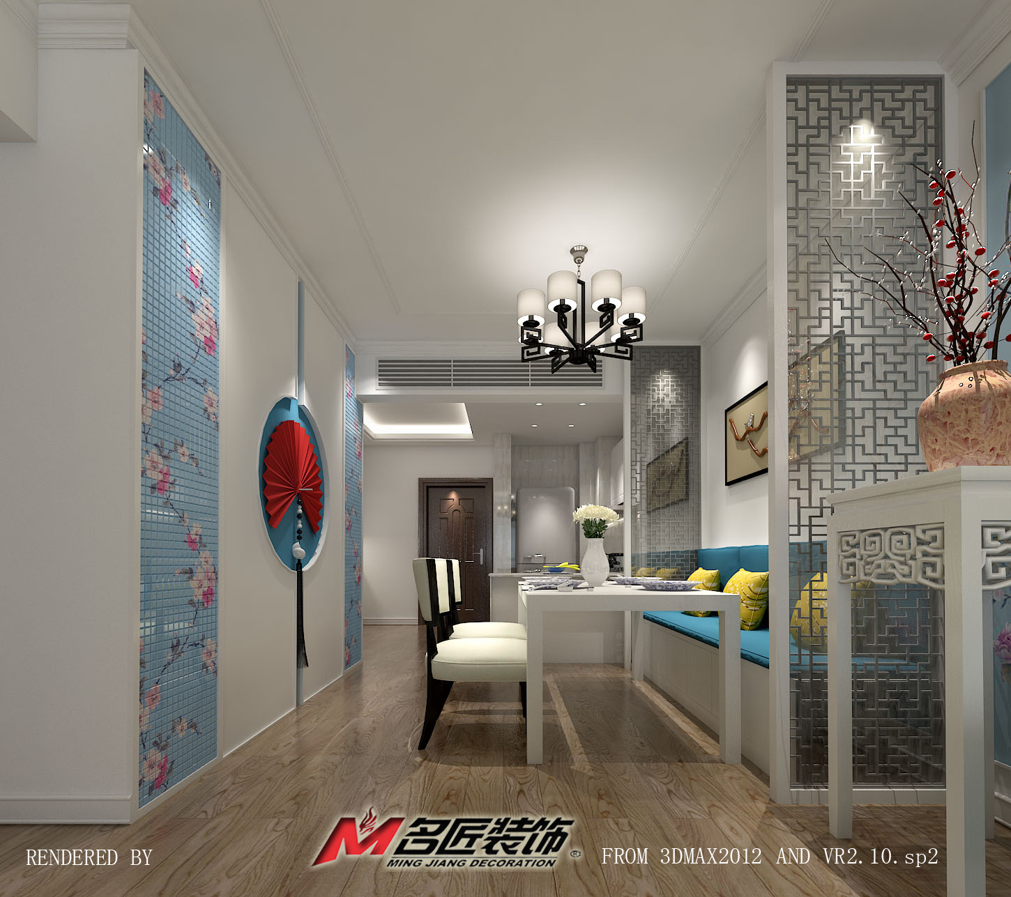 新中式风格室内米乐|米乐·m6（中国）官方网站-普君华府三居135平米